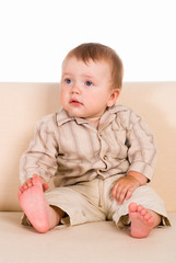 Fototapeta premium baby on sofa