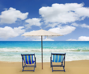 chairs at tropical beach