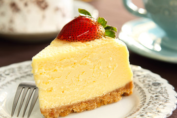 Cheese cake with strawberry on top
