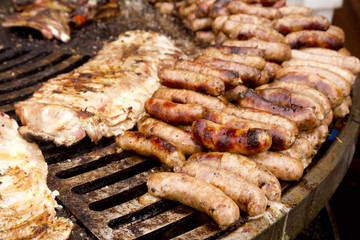 grilled sausage and ribs unhealthy food