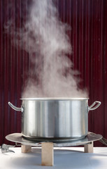 Steam coming out of a pot