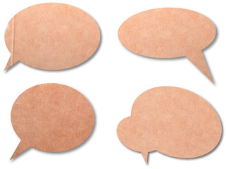 Set of paper speech bubbles