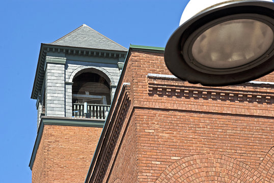 Brick house and tower - partial view