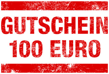Stempel "Gutschein 100 Euro" Rot