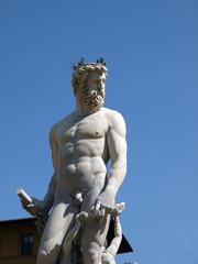 Statue of Neptune on Piazza della Signoria in Florence,