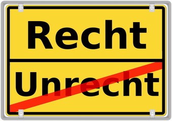 Fototapeta premium Recht vs. Unrecht
