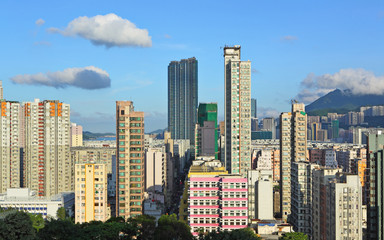 Fototapeta na wymiar Hong Kong crowded buildings