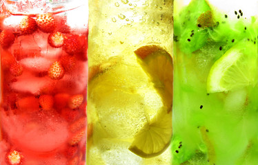 fruit cold lemonade set assortment closeup