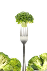 broccoli on fork