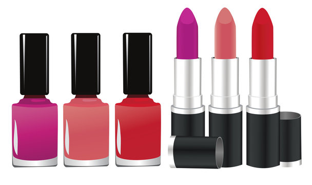 vector lipstick and nail polish