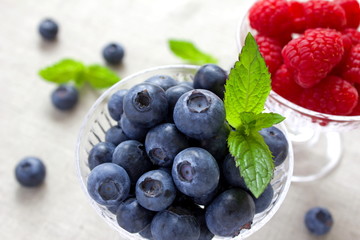 ブルーベリーとラズベリー