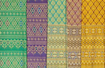 colorful of native thai style silk