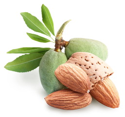 Group of almond nuts.