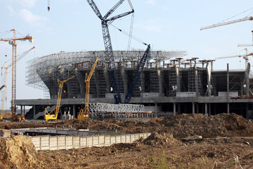 Naklejka premium stadium construction
