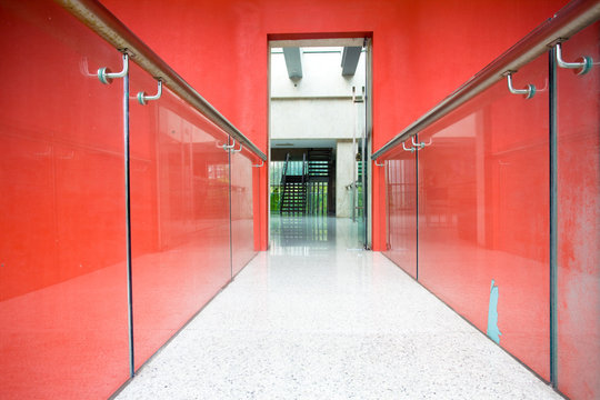 office corridor to door