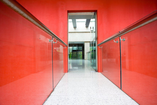 office corridor to door