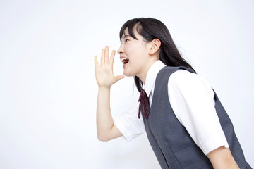 叫ぶ女子中学生