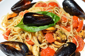 spaghetti con le cozze