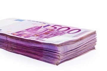 Viele 500 Eurogeld Banknoten