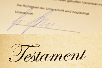 Testament in deutscher Sprache
