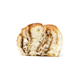 cut freshly baked cinnamon roll