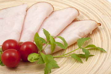 Slices of delicious ham