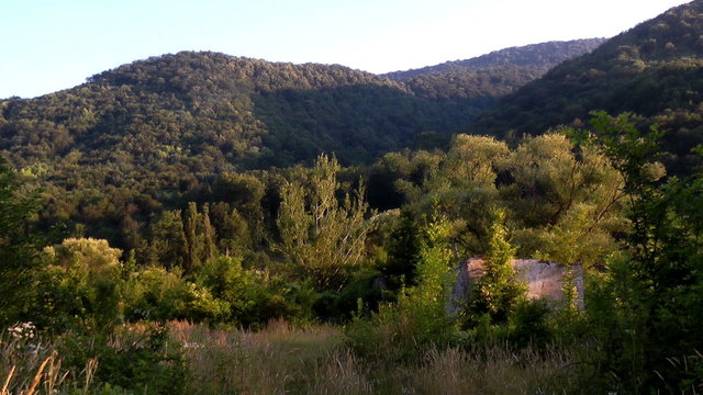 The ruins in the mountains in the North Caucasus