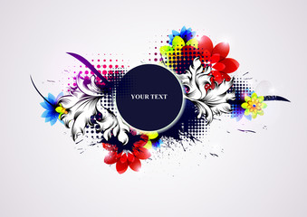 Floral banner with place for text