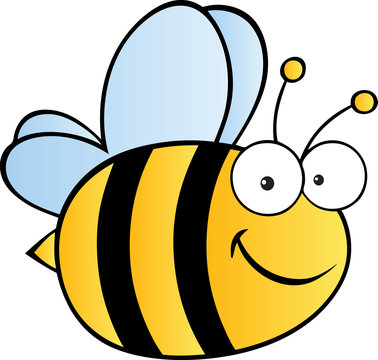 Cute Cartoon Bee.Vector illustration