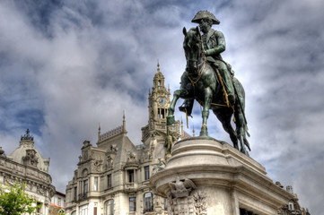 King Pedro IV Statue, Porto, Portugal.
