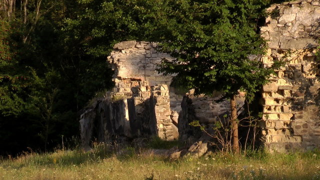 The ruins in the mountains in the North Caucasus
