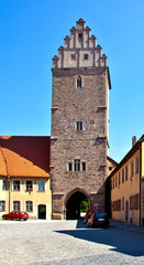 Fototapeta premium Noerdlinger gate in romantic medieval town of Dinkelsbuehl