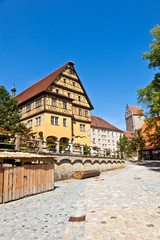 Fototapeta na wymiar historic half-timbered house in romantic town of Dinkelsbuehl