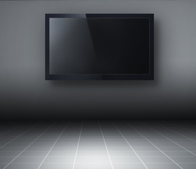 3d TV in the room - obrazy, fototapety, plakaty