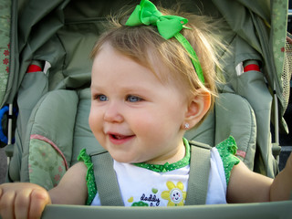 Baby Girl in Stroller