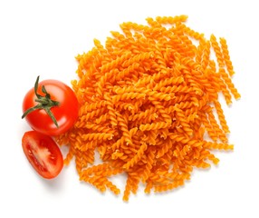Pasta with natural red colorant