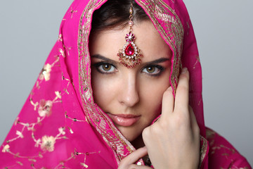 young woman in sari