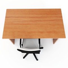 3d office desk with chair