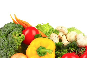 A set of fresh vegetables isolated on white