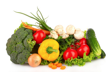 A set of fresh vegetables isolated on white