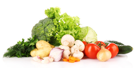 A set of fresh vegetables isolated on white