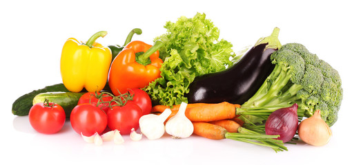 A set of fresh vegetables isolated on white