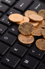 Keyboard and coins