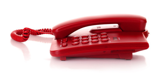 red phone isolated on white
