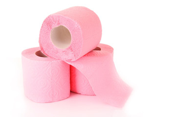 Toilet paper isolated on white