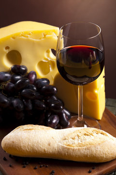 Wine and Cheese still life