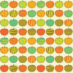 Fototapety  Seamless retro pattern with apples