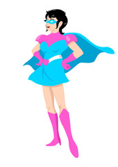 Vector illustration of a woman figure with superhero suit