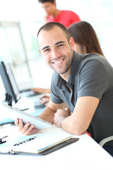 Portrait of smiling student in training course