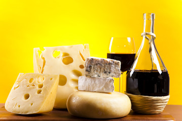 Cheese and red wine